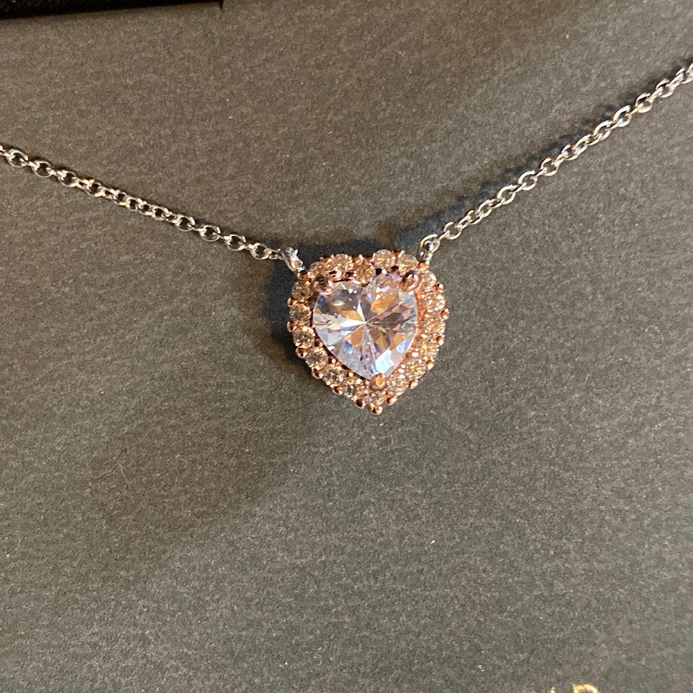 Primrose heart necklace 18k rose gold over sterling
